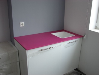 blat cu lavoar din material compozit bicolor Kerrock