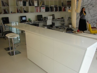 Blat bucatarie si insula compozit pentru zona birouri